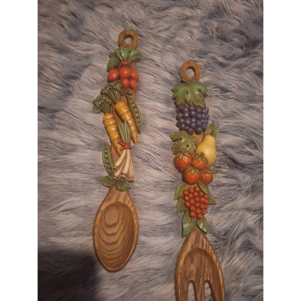 Vintage mcm Fork and Spoon wall hangings